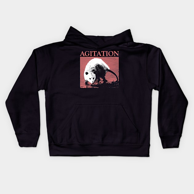 Agitation Opossum Kids Hoodie by giovanniiiii